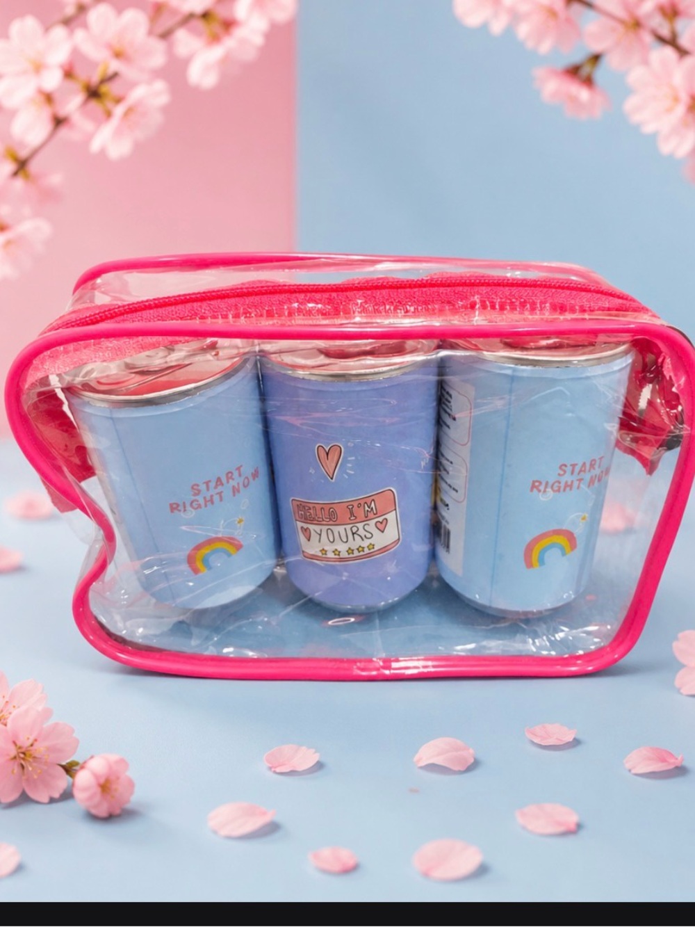 Clear Travel bag with moisturizing hand wipes NWT